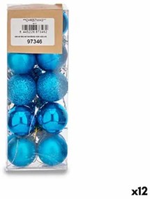Set di palline di Natale Ø 3 cm Azzurro Plastica (12 Unità)