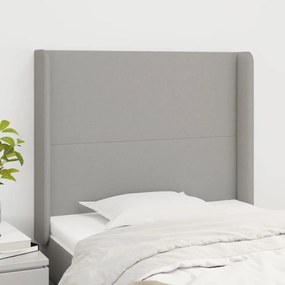 Testiera Ad Orecchio Grigio Chiaro 103x16x118/128 Cm İn Tessuto /