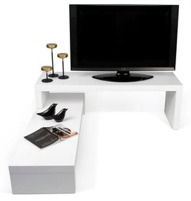 Tavolo TV Bianco Variabile Noce Cliff - TemaHome