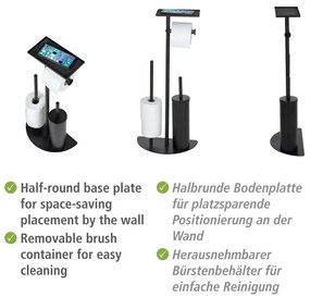 Porta carta igienica in acciaio nero con spazzola Cosenza - Wenko