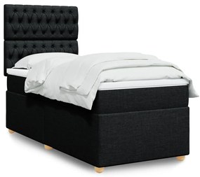 Giroletto A Molle Con Materasso Nero 100x200 Cm İn Tessuto /