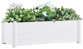 Letto Rialzato da Giardino in PP Bianco 100x43x35 cm