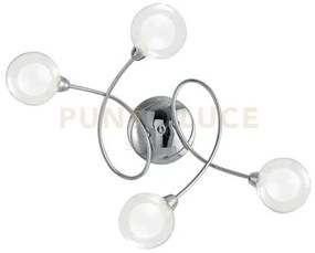 Plafoniera blog cromo 4 luci attacco g9 60x19x44cm diffusore sferic...