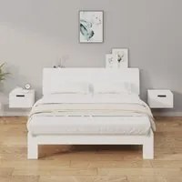 Comodini a Muro 2 pz Bianco Lucido 34x30x20 cm cod mxl 60256