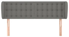 Testiera ad orecchio grigio scuro 147x23x78/88 cm in tessuto