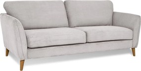 Divano in velluto a coste grigio chiaro 206 cm Paris - Scandic