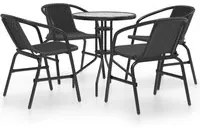 Set Mobili da Pranzo per Giardino 5 pz Nero 3080088