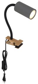 Globo 57911KG - Lampada flessibile con clip ROBBY 1xGU10/25W/230V grigio/marrone