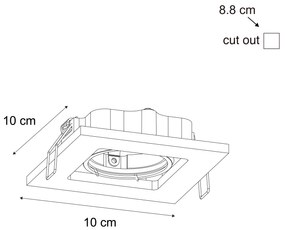 Set di 10 faretti a incasso neri orientabili - Qure