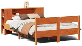 Letto libreria senza materasso marrone cera 140x190 cm in pino