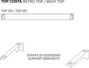 Mensola per lavabo bagno sospesa 120 cm COSTA in legno Bianco