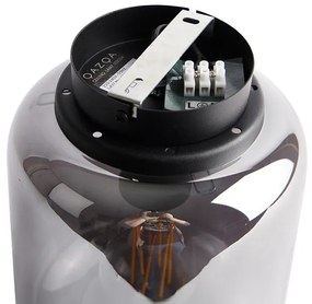 Plafoniera di design nera con vetro fumé - Bliss