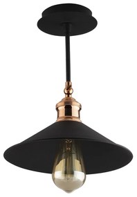 Lampada a sospensione nera con paralume in metallo ø 24 cm Berceste - Opviq lights