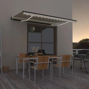 Tenda Automatica Con Sensore Vento E Led 450x350 Cm Crema /