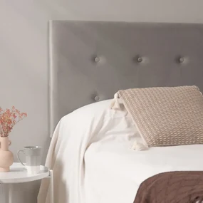 Testata Buttons Velluto per letti da 135 cm - Grigio