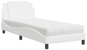 Letto con materasso bianco 90x190 cm in similpelle