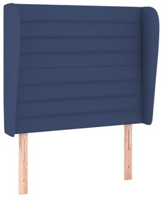 Testiera ad orecchio blu 93x23x118/128 cm in tessuto