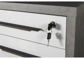 Cassettiera 48.6x63.1 Cemento e Bianco laccato - Bild