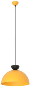 Lampadario Minimal Efesto Acciaio Nero Arancione 1 Luce Gx53