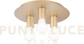 Plafoniera strike oro 3 luci attacco e27 30x30x86cm in metallo