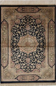 Ghom Tappeto persiano 100x150 Nero (Iran) Annodato A Mano