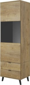 Vetrina Nest W-2 in rovere lefkas/nero