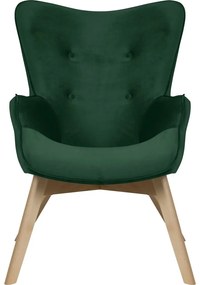 Poltrona verde scuro con rivestimento in velluto Niko – Ropez