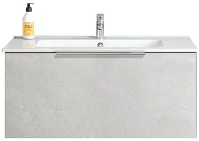 Mobile bagno con lavabo L 89 x H 40 x P 45.5 cm cemento chiaro 1 cassetto per vasca centrale Portland