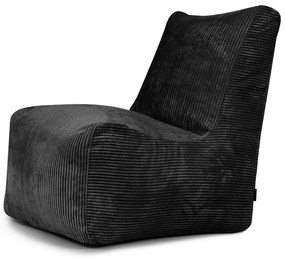 Puof a sacco nero con rivestimento in velluto a coste Seat Lounge – SLOWDOWN