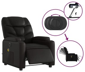 Poltrona massaggiante reclinabile elettrica nera in similpelle