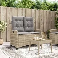 Panca Reclinabile da Giardino con Cuscini Beige in Polyrattancod mxl 111708