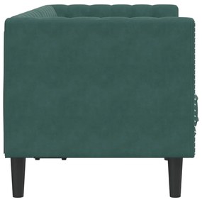 Divano chesterfield con rinforzi 2 posti verde scuro in velluto