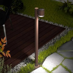 Paletto da Giardino Solare Corten da 100cm, IP54 in Alluminio Colore  Bianco Naturale 4.000K