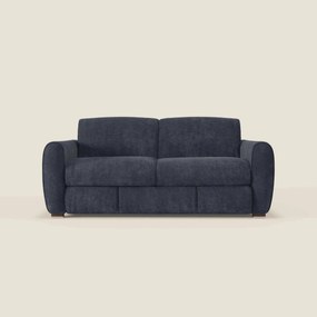Kaleo Divano letto moderno con materasso H17 cm - in raffinato tessuto impermeabile T26 blu navy