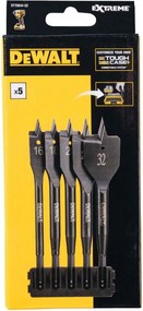 Dewalt - DT70834-QZ, set de punte piatte per legno, uso professionale in falegnameria, foratura precisa e veloce de 16-32 mm con robusto supporto,
