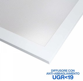 Pannello LED a Sospensione 120x60 88W 130lm/W UGR19 con driver Philips Colore Bianco Freddo 5.700K