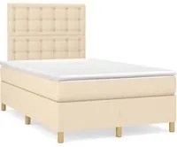 Letto a Molle con Materasso e LED Crema 120x190 cm in Tessutocod mxl 115802