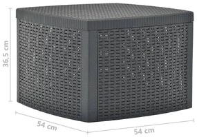 Tavolino Antracite 54x54x36,5 cm in Plastica
