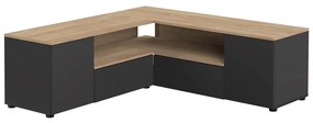 Tavolo TV in rovere decorato in nero e naturale 130x46 cm Angle - TemaHome