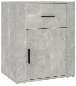 Comodino grigio cemento 50x36x60 cm in legno multistrato