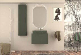 Mobile da bagno sospeso sotto lavabo L 70 x H 43 x P 44 cm verde laccato opaco, 2 cassetti BADEN HAUS Modula