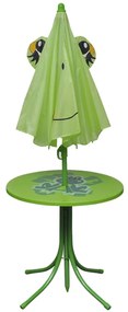 Set da bistrot da giardino per bambini con ombrellone verde