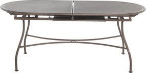 Tavolo allungabile da esterno ovale in ferro e alluminio marrone 6 posti L da 180 a 240x90cm, Evo OASI BY EMU