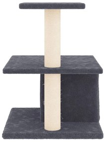 Albero per gatti con tiragraffi in sisal grigio scuro 48 cm