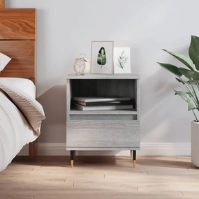 Comodino Grigio Sonoma 40x35x50 Cm İn Legno Multistrato /