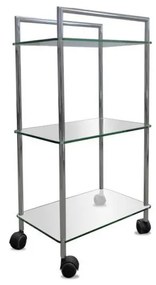 Scaffale da bagno su ruote 45x82 cm, argento
