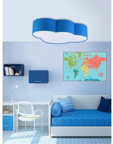Plafoniera per bambini CLOUD 4xE27/15W/230V blu