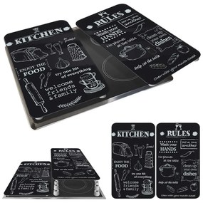 Coprifuoco in vetro temperato in set da 2 52x30 cm Kitchen Rules - Maximex