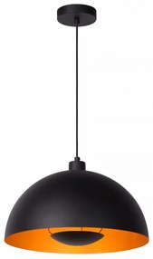 Lucide Lampada a sospensione regolabile in altezza con diffusore a campana in acciaio Siemon - 40W NERO