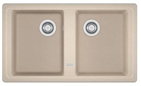 Lavello integrato 2 vasche FRANKE Boston fragranite L 50 x L 86 cm beige